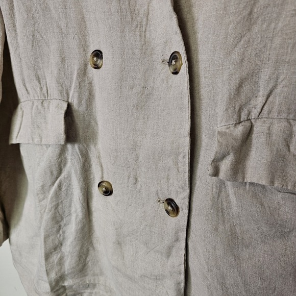 The Drop S Beige Linen Blazer‎ Double Breasted Oversized Minimalist Capsule - Picture 5 of 11